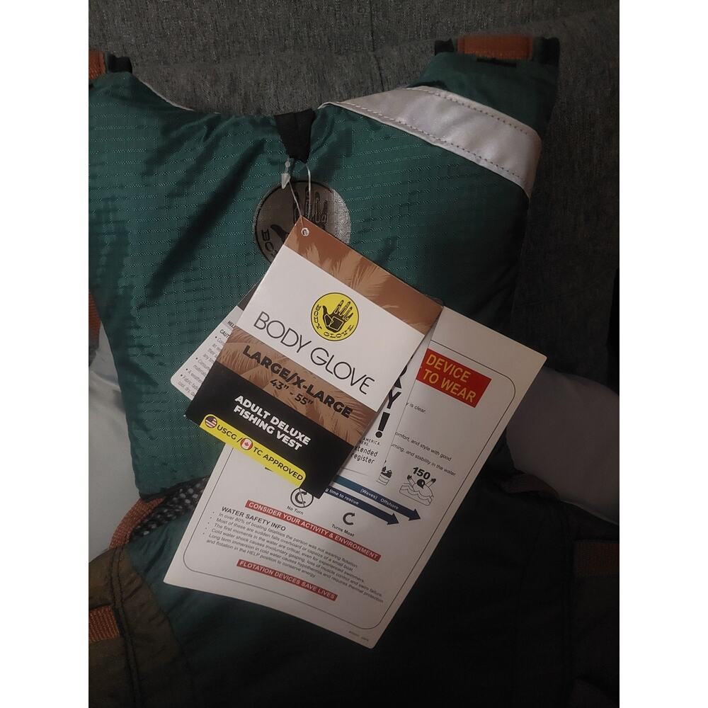 Body Glove Adult Fishing and Paddling Vest Size L/XL, Green Brand New With Tags - Picture 6 of 8